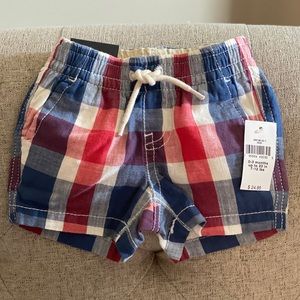 Baby boy summer plaid shorts in size 0-3 months